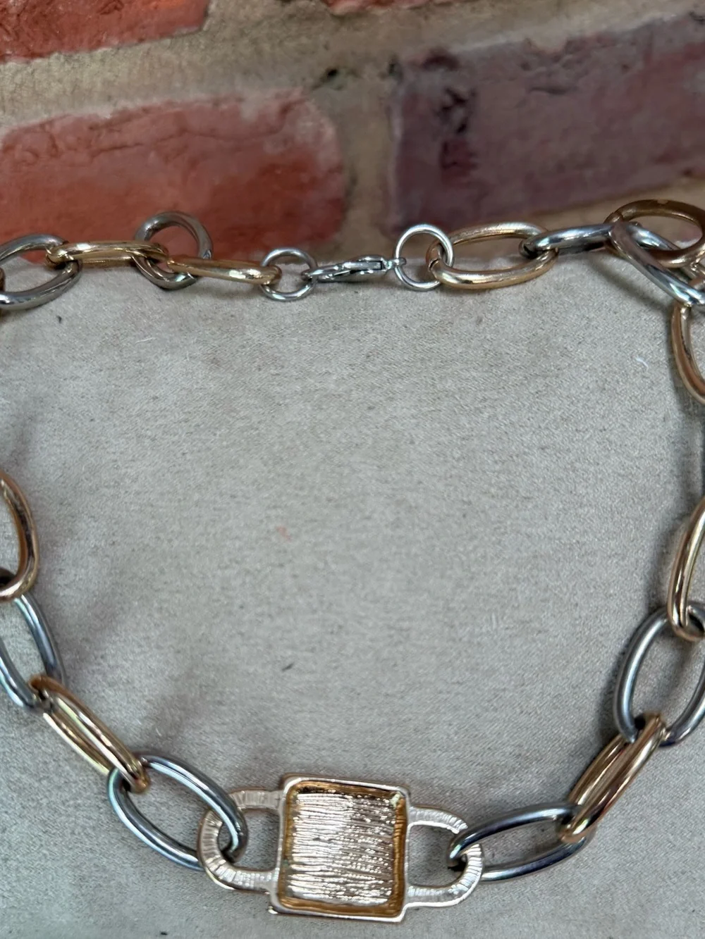 Dolls Kill Two-Tone Chunky Chain Necklace in Silver and Gold